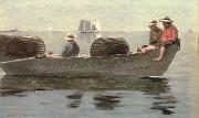 Winslow Homer three boys in a dory oil painting on canvas